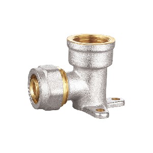 Brass wall mount compression elbow pipe fitting A-1211