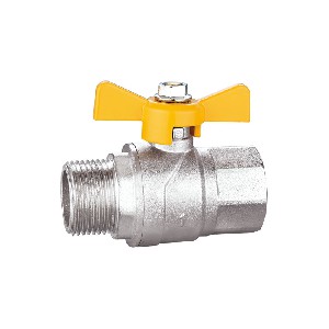 MF thread butterfly handle with brass stem ball valve A-2018