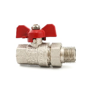 Forged brass body full bore ball valve with butterfly handle A-2032