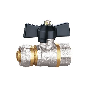 Movable nut cnnection aluminium butterfly handle brass valve A-2061A