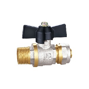 PN15 brass ball full bore valve with buttterfly handle nickel plating A-2061b