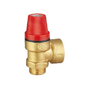 Brass safety valve with three sizes brass colour surface A-3007