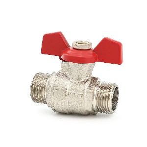 Brass ball valve with nickel plating butterfly handle A-2007