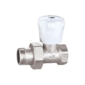 Brass straight nickel plated radiator valve B-4001