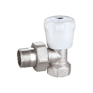 Brass angle nickel plated radiator valve B-4002