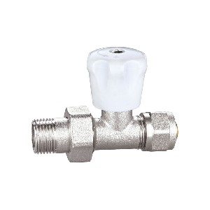 Straight type white plastic handle radiator valve B-4020