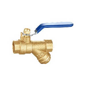 3 ways t type brass strainer check l valve A-8004