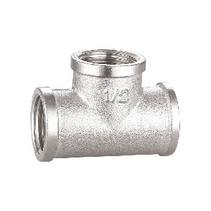 Brass quick release push tee pipe connector A-9014