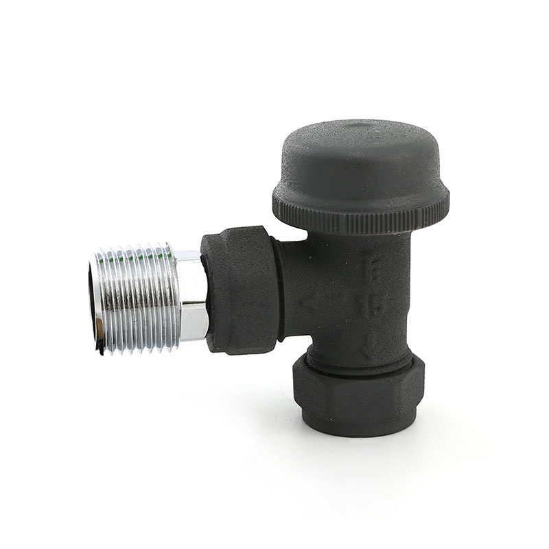 Angle type black surface radiator valve A-4032